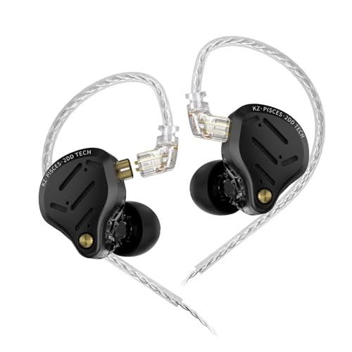 KZA COUSTICS Pisces ピスケス 有線ヘッドフォン デュアルダイナミックドライバー インナーイヤーモニター 調整可能なチューニングスイッチと着脱可能ケーブル付き HiFiオーディオ用 HDマイク付き3.5MM / USB Type-Cヘッド