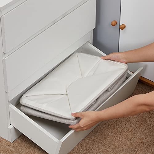 Image of DULLEMELO Fabric Storage Basket, Large Storage Bin for Organization, Closet Storage Bins for Clothes Blankets Nursery Shelves, Collapsible Storage Container Box with Handles(Cream)
