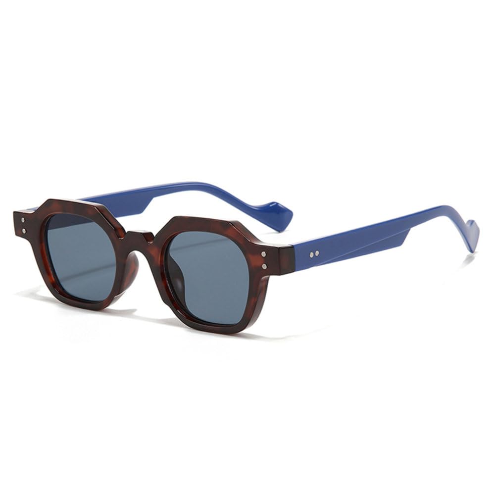 Lunettes de soleil polygone avec rivets punk et monture légère taille unique - 6