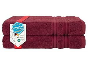 Hammetex Set van 2 badhanddoeken, 100% katoen, premium kwaliteit, groot, 70 x 140 cm, zacht, absorberend, sneldrogend, bordeauxrood