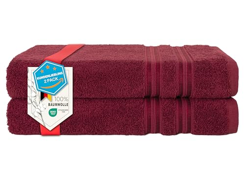 Hammetex Lot de 2 Serviettes de Bain 100% Coton de qualité supérieure - Grandes Serviettes de Bain - 70 x 140 cm - Douces, absorbantes et à séchage Rapide...
