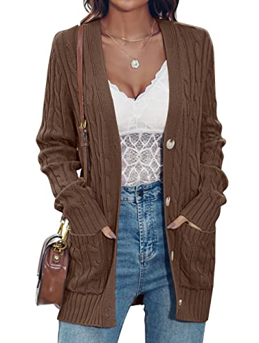 MEROKEETY Women's 2025 Fall Cable Knit Cardigan...