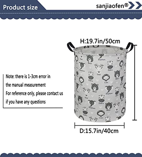 Image of Kids Laundry Hamper,Baby Laundry Basket Animal Storage Baskets for Kids Room Decor,Nursery Hamper,Bedroom,Toy Organizer,(Animals)