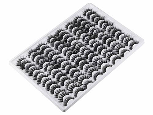 Zenotti False Eyelashes Natural 48 Pairs Fluffy Lashes Wholesale 12 Styles 3D Faux Mink Lashes Wispy Eye Lashes Pack Handmade Volume 15-20MM Fake Lashes Bulk