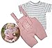 Reborn Baby Girl Doll Clothes Accessories Outfit 22 inch Pink Jumpsuit 2 Pcs Set for 22-24 inch Reborn Doll Newborn Girl