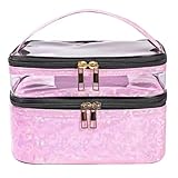 Nécessaire Para Acessórios de Maquiagem Espaçosa Elegante Cosméticos Make (ROSA)