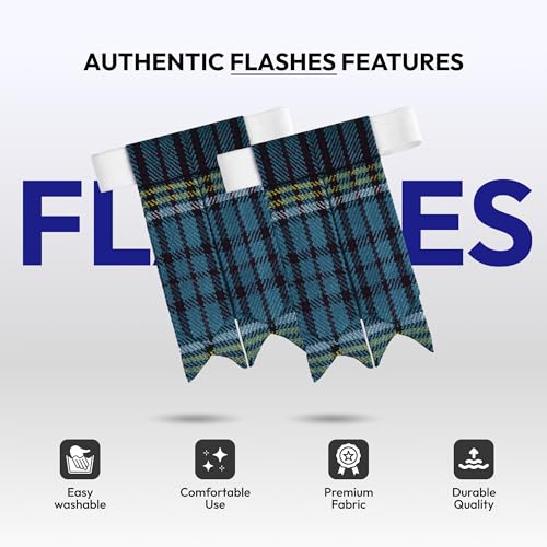 Image of Scottish Tartan Kilt Flashes with Elastic Adjusters