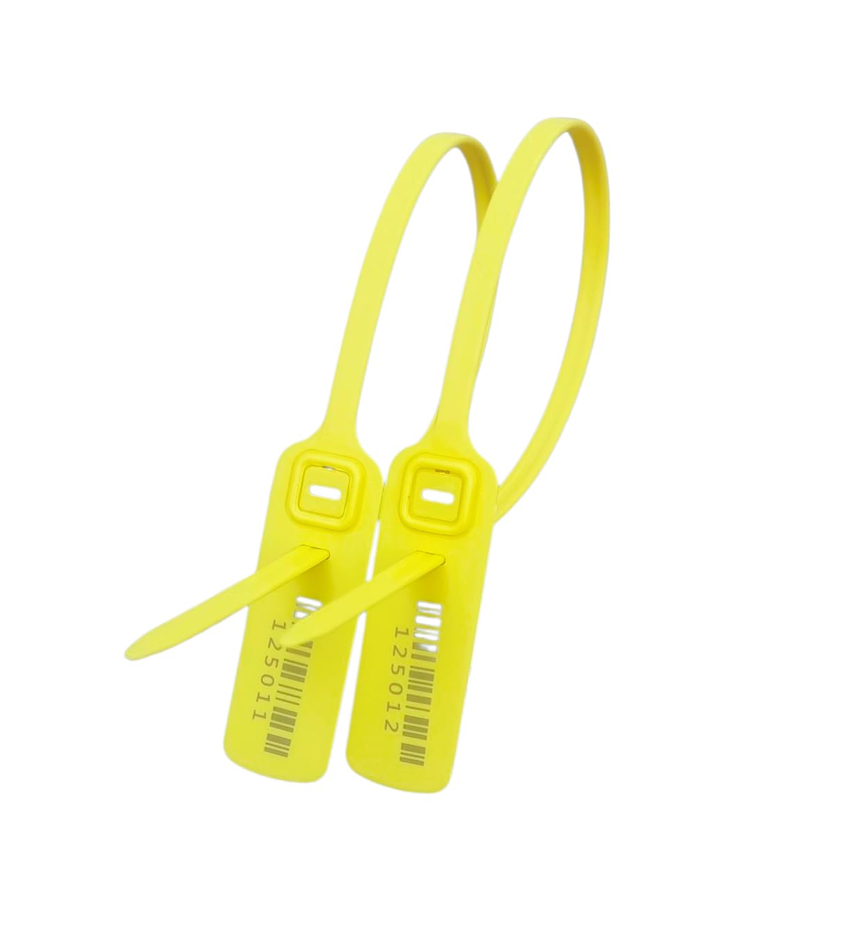 1000 x 40 cm Guarnizione di sicurezza in plastica gialla con cinghia piatta – numerate con codice a barre, antimanomissione – per container, gabbie, carrelli, spedizioni di alto valore
