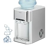 Countertop Ice Maker with 3-in-1 Water Cooler Dispenser, Kognita Countertop Stainless Steel Ice Make