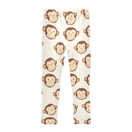 Cute Monkey Girls Leggings,Workout Leggings for Girls Toddler Athletic Legging Size for 3-10T2