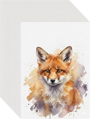 Fyess 120 Sheets 5x7 Inch Watercolor Paper Bulk, 140lb/300 GSM Cotton Cold Pres White Paper Cards for Kids Students Artists Drawing Painting