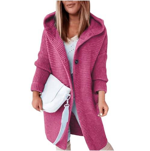 Genérico Abrigos Pelo Mujer con Capucha Tapado Invierno Chaqueta Borreguito Abrigo Termico Abrigo Corto de Conejo Primavera Chaqueta Larga Mujer Invierno Rosa Fuerte XL