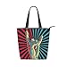 XiangHeFu Damen Handtaschen Kunst Muster zufrieden Sieg Geste Tote Canvas Umhängetasche
