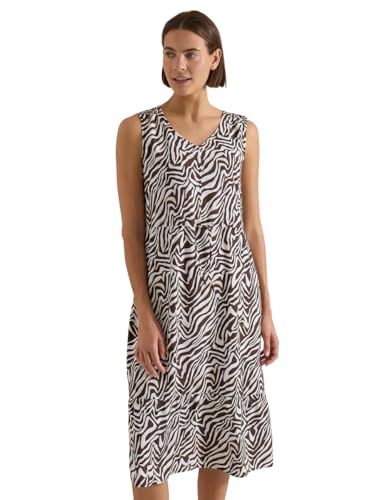 Cecil Midikleid mit V-Neck und Zebraprint