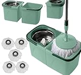 *NEW* SCRATCH ANET Revolving Spin Mop and Bucket With 5. Extra Pads Perfect For Easy Cleaning. (SPLIT MOP AND BUCKET)