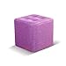 Podnóżek z bawełny i lnu Meble Pufa Podnóżek Podnóżek pod biurko Łatwy do przenoszenia i przechowywania dla dzieci i dorosłych Kwadratowy stołek do stóp, fioletowy-29 * 29 * 29cm