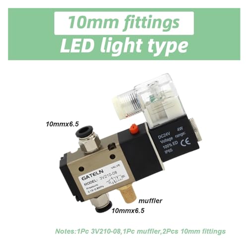 Électrovanne pneumatique normalement ouverte 3V210-08 DC24V commande électronique rapide - 3