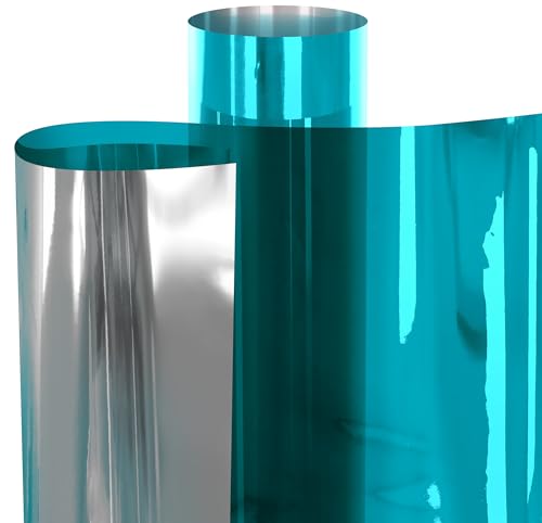 Image of VViViD One-Way Colorful Vinyl Window Tinting Sheets (25ft x 5ft, Blue Mirror Chrome)
