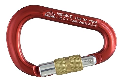 HMS Pro Stubai Sports Easylock Karab with Screw Gate Anodized - White, Size 25