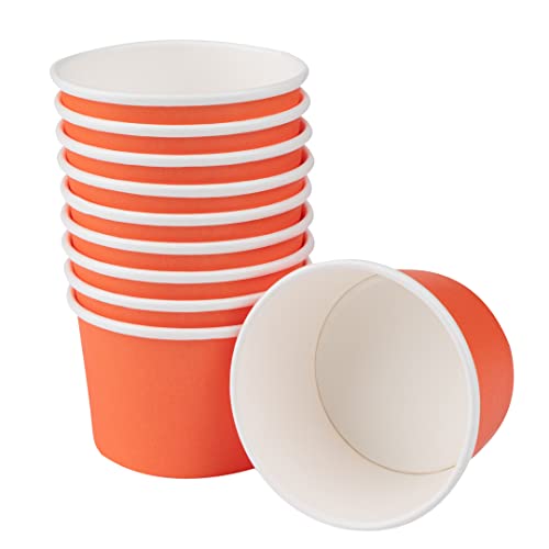 Image of Coppetta 4 Ounce Dessert Cups, 200 Disposable Ice Cream Cups - Lids Sold Separately, Heavy-Duty, Orange Paper Frozen Yogurt Bowls, For Hot And Cold Foods, Perfect For Gelato Or Mousse - Restaurantware
