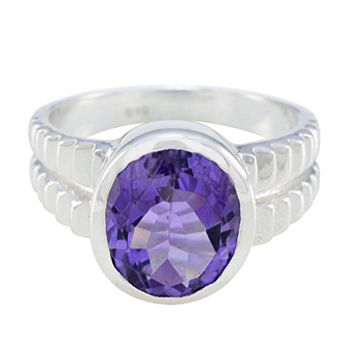Bague en argent sterling 925 de forme ovale et pierres précieuses
