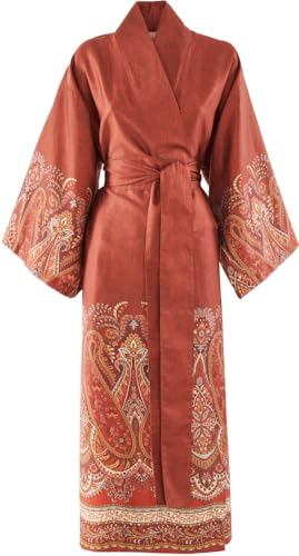 Bassetti Kimono de satén Sabbioneta, color burdeos R2, talla L-XL