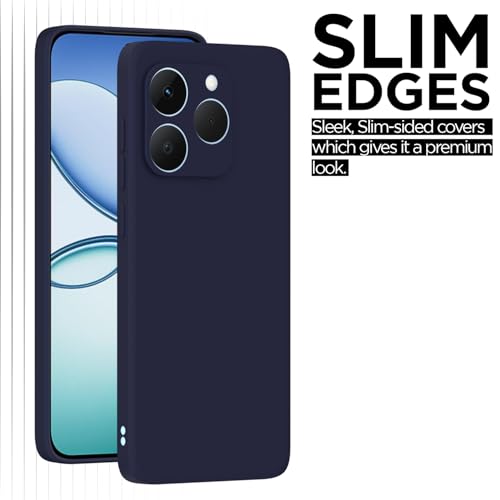 Image of Outlouders Back Cover for Realme 15T 5G / Realme Narzo 90 5G | Camera Protection | Durable Soft Matte Silicone Bumper Case (Blue)