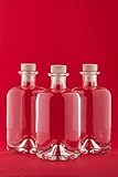 Glas-Flaschen à 500 ml mit Korkverschluss, Durchmesser 8,4 cm. PE Korken saugt keine Flüssigkeit und wird nicht an die Lebensmittel abgegeben.