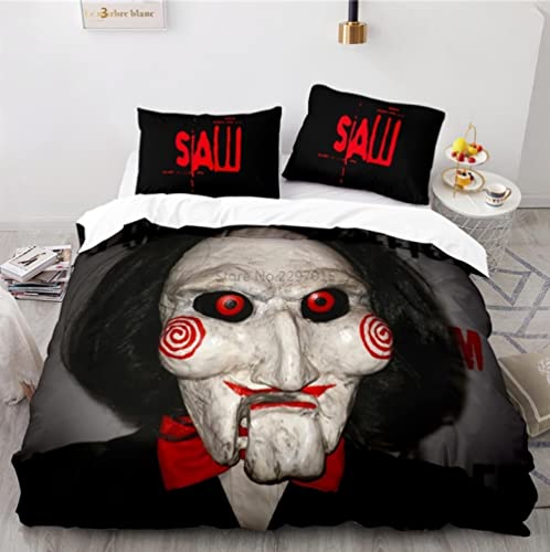 Juego De Ropa De Cama 3D De Sierra De Película De Terror Juegos De Fundas De Edredón con Fundas De Almohada Textiles para El Hogar Tamaño Doble Queen King para Decoración De Dormitorio 240 * 260cm