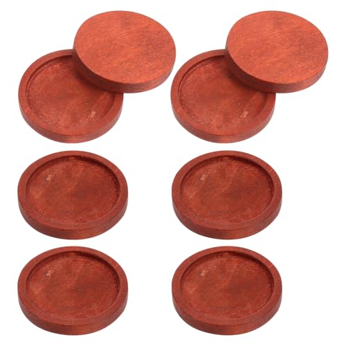 TOYANDONA 10pcs Wooden Cake Base Glass Cover Flower Cake Decorations for Fairy Garden Home Shop Decor