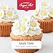 36 Count Edible Daisy Cake Decorations, Mini Edible Flowers, White & Yellow Sugar Flowers, Daisy Cupcake Toppers for Cakes & Cupcakes, Edible Cake Decorations, Global Sugar Art (3/4 Inch)