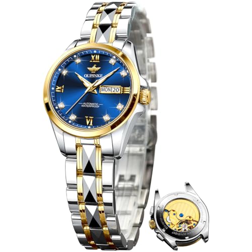 Image of OLEVS Automatic Womens Watch Mechanical Calendar Watches Diamond Fashion Waterproof Female Wrist Watch