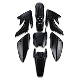 CLEO Plastic Fender Fairing Body Work Kit Set，Plastic Body Fender Kit 7 piece for CRF70 Chinese Mini Dirt Bikes(black)