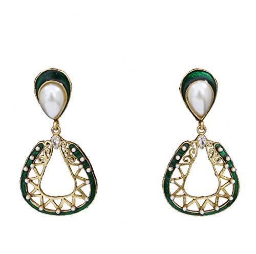 Aretes de oro 18k estilo Bali Kundan para lucir en bodas y eventos