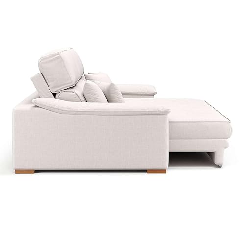 Sofá 3 Lugares Retrátil e Reclinável Leonard Linho Cru