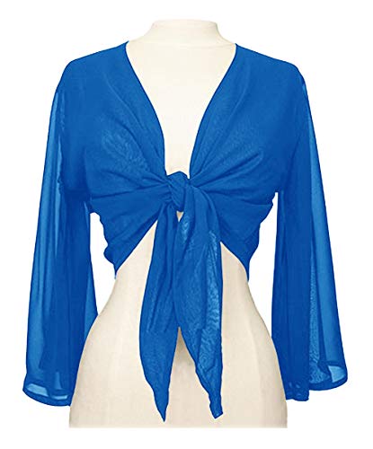 Image of Indian Trendy Women's Flair Wrap Tie Top Chiffon Choli Blouse Belly Dance Gypsy Bolero Shrugs Cardigan