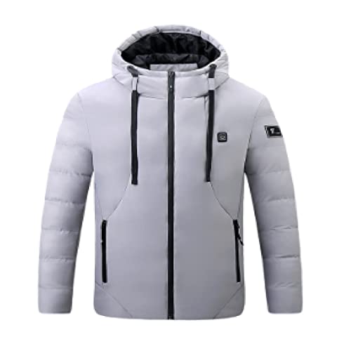 GYMX Hombres Mujeres Chaqueta Eléctrica Inteligente, Abrigo De Invierno con Capucha para Senderismo Al Aire Libre Chaqueta De Calefacción, El Cuerpo De Calefacción, La Temperatura Ajustable Cover