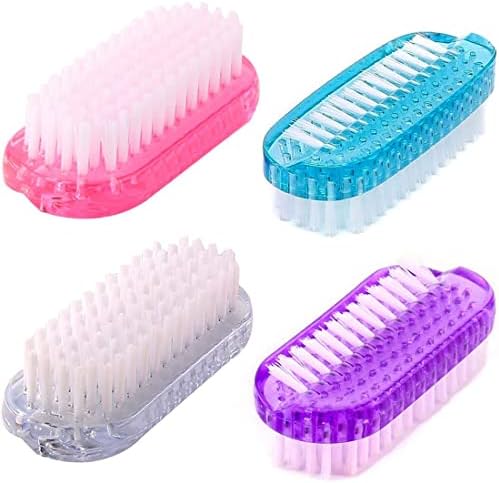 Cleaning Nail Brush Two Sided Hand Fingernail Scrub Brush Soft Stiff Bristles Nails Toes Scrubber for Men Women Kids,4 PCS