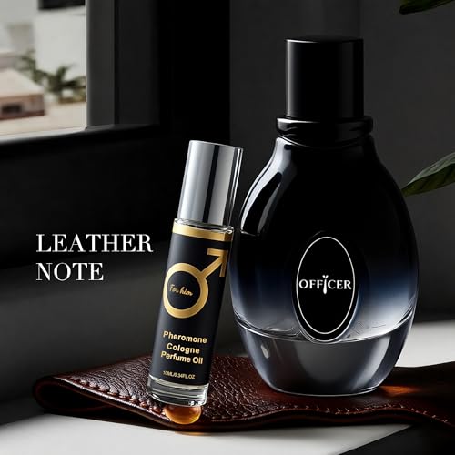 Image of AFLUXE Men's Eau de Parfum, Woody Fresh Cologne for Men, Long Lasting Modern Masculine Scent, 3.4 Fl Oz (100ml) Officer 100ml&Pheromone