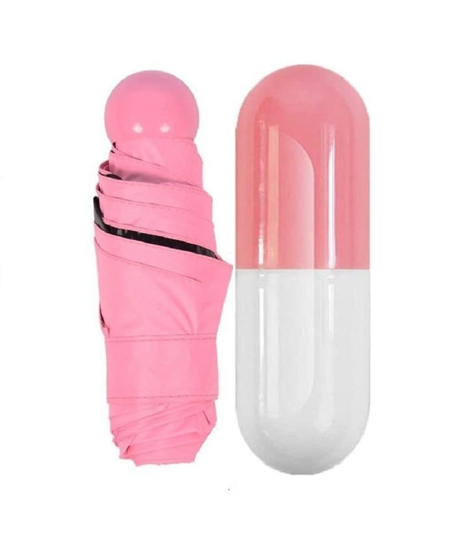 Sakar Mini Compact Fency Umbrella with Sturdy Plastic Capsule Case for Women and kids