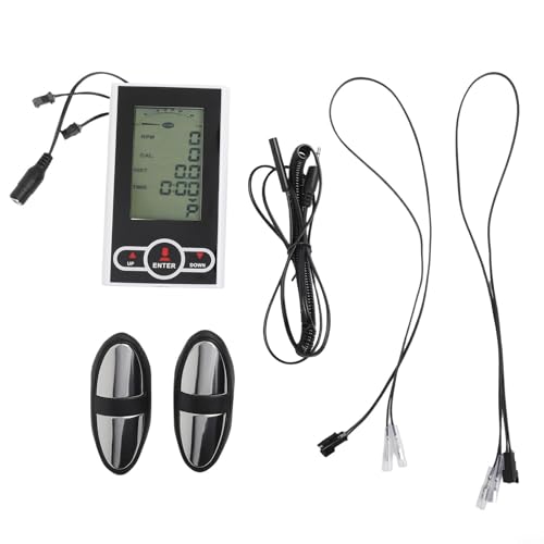 Monitor de bicicleta estática Velocímetro para bicicleta estática y entrenador elíptico, pantalla LCD de repuesto rastrea tiempo, velocidad, distancia, calorías, frecuencia cardíaca en kilómetros