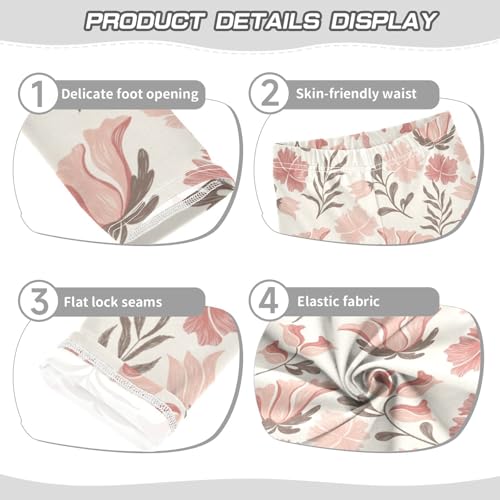 Embroidery Floral Girls Leggings,Workout Leggings for Girls Toddler Athletic Leggings Size for 3-10T3