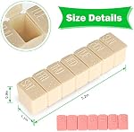 2Pack Weekly Pill Organizer,7 Days Pill Cases Travel Daily Pill Box Medicine Organizer Pill Box 7 Day Pill Organizer Weekly for Fish Oil, Calcium Tablets Supplements (Pink+Beige)