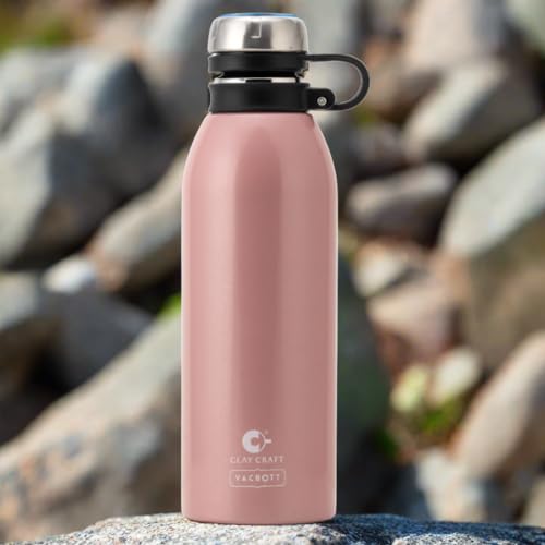Image of CLAY CRAFT VACBOTT Charlie Double Walled|18 Hours Hot and 24 Hours Cold Water Bottle Vacuum Insulated Flask Bottle 900ml|1 Pcs Water Bottle|Travelling|BPA-Free|BIS Certified|1Year Limited Warranty