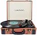 LAUSON CL605 gramofon z głośnikiem Bluetooth | USB, walizka na gramofon, cyfrowy dekoder Vinyl-to-MP3, odtwarzacz winylowy, RCA | 33/45/78 obr./min., zintegrowane głośniki (brązowy)