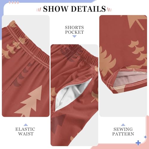 Boys' Pants Christmas Tree Xmas Red Long Bottoms Jogger Pants Elastic Waist Trousers with Pockets S-XL4