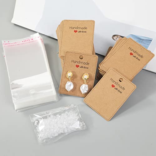 150 Pack Earring Cards For Jewelry Packaging Diy Earrings Holder Display Card With Bag For Studs Selling (Brown(Earring Card), 5X6.5Cm) #TOP5