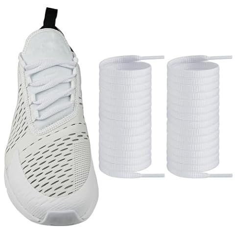 Endoto Sznurówki do Nike Air Max 270 Butów, Buty Sportowe Sznurowadła Zamiennik Sznurowadeł do Zamienne Shoe Laces Replacement Shoelaces(Kolor:Biały,Rozmiar:137,2cm)