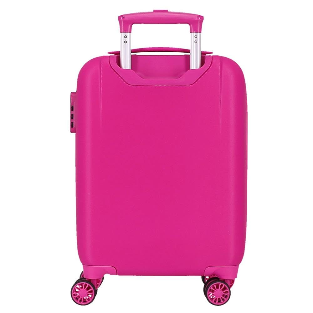 Joumma Disney Minnie Helpers Valigia Cabina, Valigia per bambini, realizzata in ABS, materiale resistente, quattro ruote doppie a rotazione multidirezionale, chiusura a combinazione laterale, Rosa
