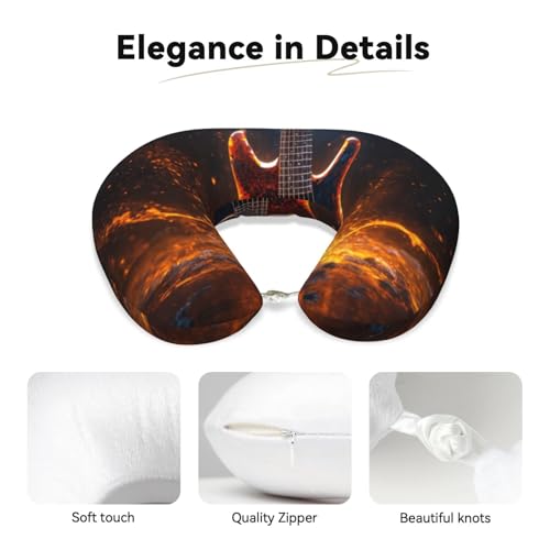 Almohada de viaje con diseño de guitarra eléctrica miniatura 4